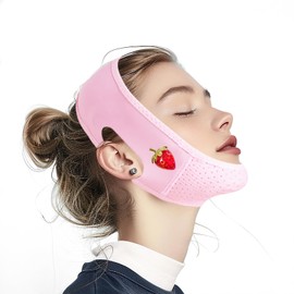 Yuibthr Chin Strap for Sleeping, V Line Lifting Mask, Cute Series, Reusable Face Strap, Jaw Exerciser (Pink-18)