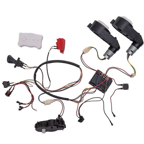 weelye Kids Ride On Car 12V DIY Modified Wires Complete Set of Remote Control Circuit Borad Wires Switch Gearbox with Motors,Children Electric Ride On Car Accessories