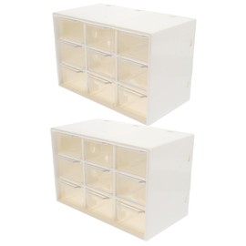 Outanaya 2pcs Storage Drawer Organizer for Desktop Multi-functional Jewelry and Craft Storage Bin for Office Supplies and Items Stackable Design