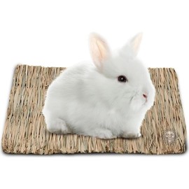 SunGrow Rabbit Grass Mat, Bunny Cage Accessories, Rabbit Stuff and Supplies, Handmade, Edible Accessory Chew, Keep in Cage or on Floor, 1 pc