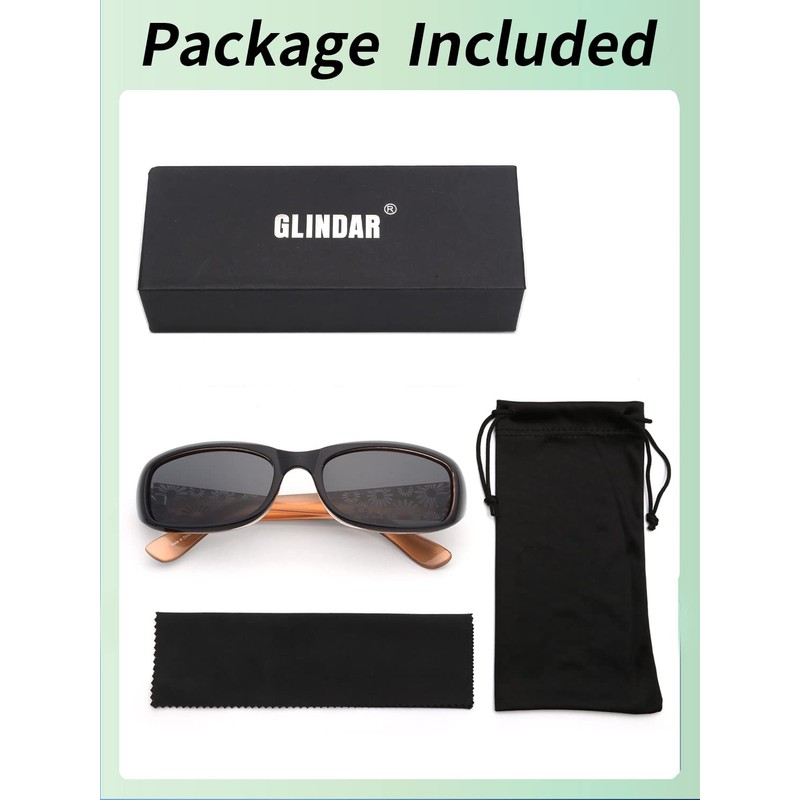 GLINDAR Polarized Sunglasses for Women Rectangular Sunglasses for Driving Fishing