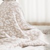 Super Soft Leopard Cheetah Print Beige Throw Blanket Twin Size