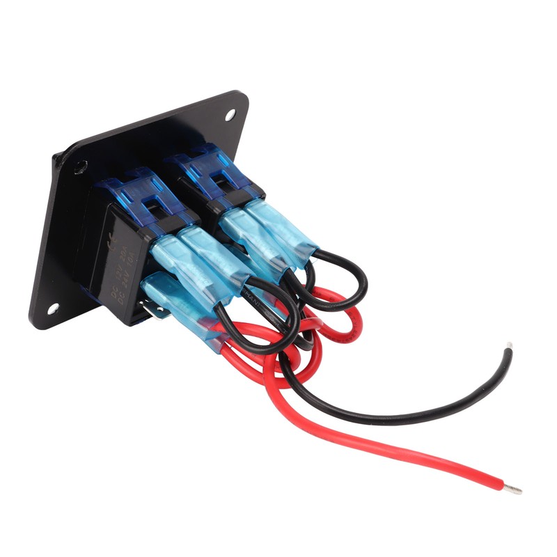 2 Gang Rocker Switch Panel Waterproof ON OFF Blue Backlit
