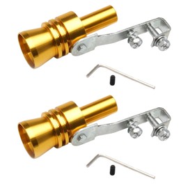 URBEST Aluminum Alloy Universal Turbo Sound Exhaust Muffler Pipe Whistle Car Roar Maker 2pcs (XL 56x85mm, Yellow)