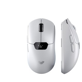 TROVANKEY Aula SC390 Gaming Mouse Wireless Bluetooth Smart Screen Display Rechargeable Adjustable DPI Tri-Mode Mouse for Desktop Laptop (White)