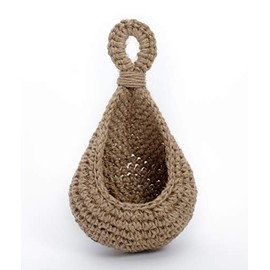 N?A Cesta colgante de yute para pared, maceta pequeña de pared, cestas colgantes de lágrima para plantas, suculentas decoración de pared, soporte para macetas de hierbas colgantes de 3 pulgadas de
