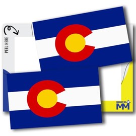 Colorado US State Flag Bumper Sticker Decal, 3x5" 2 Pack, Vinyl Adhesive Sticker for Car, Truck, SUV - Weatherproof State Pride Collectible - Full Color, Durable, Made in the USA