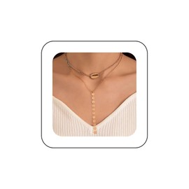 Inilbran Boho Layered Shell Choker Necklace Vintage Coins Y Lariat Necklace Gold Cowrie Shell Necklace Disc Sequins Pendant Necklace Jewelry for Women or Girls