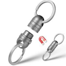 TISUR Titanium Quick Release Keychain, Retractable Key Chain Detachable Keychain Clip，Pull Apart Key Rings for Men Women (1Pc Magnetic key holder)