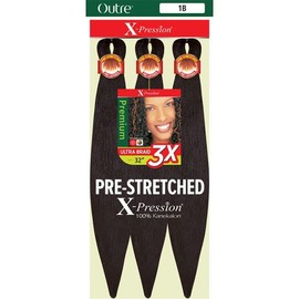 Outre Synthetic Pre Stretched ULTRA BRAID - XPRESSION 3X 32" (Color:2 Dark Brown, Pack of 4)