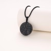 COAI Necklace with Tree of Life Engraving Pendant, Obsidian, Obsidian