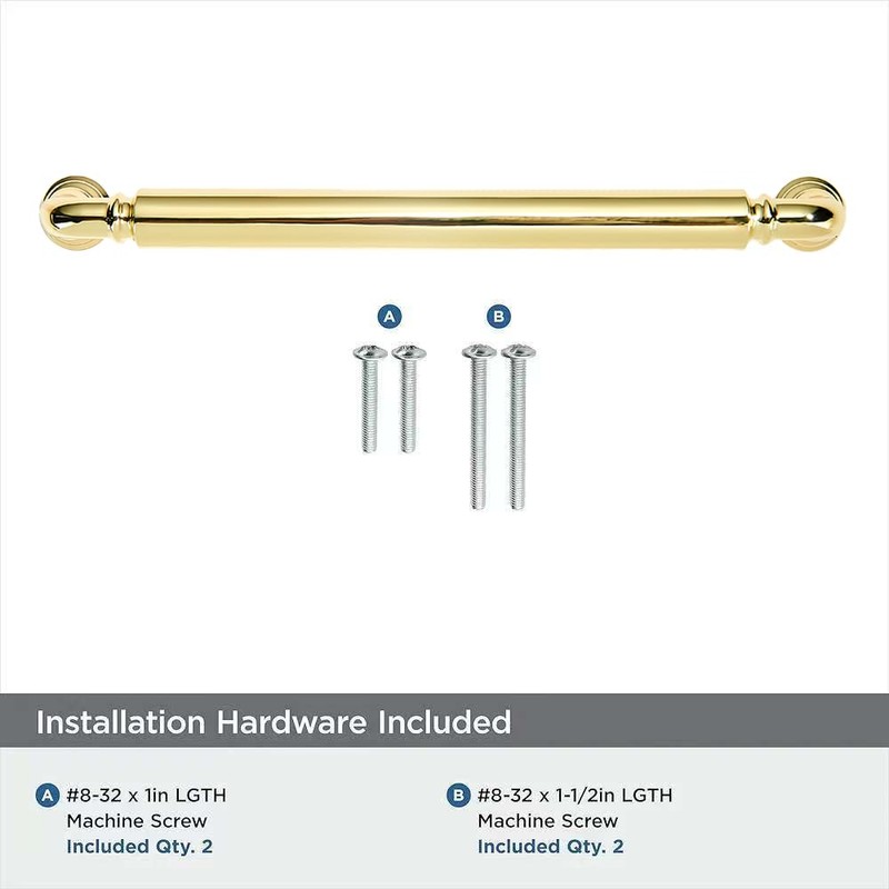 khtumeware 10-Pack Polished Brass Heavy-Duty Solid Cabinet Pulls, 5 Inch