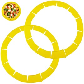 QTECLOR Adjustable Silicone Pie Crust Shield Pie BPA-free Protectors Cover Kitchen Tool for Baking Pie Pizza, Fits 8-11.5 Inches Pie (Yellow-2pcs)