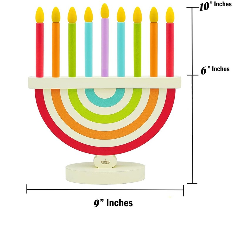 2-Pack Hanukkah Children's Wooden Chanukah Menorah with Removable Candles