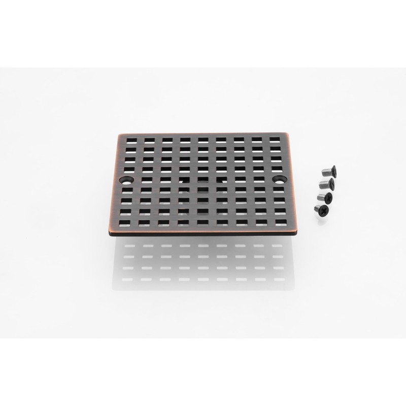 Holge Square Shower Drain Cover, 4 Inch, SUS304 Stainless Steel,