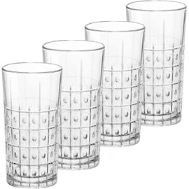 Bormioli Rocco Bartender 16.5 oz. Este Cooler Drinking Glasses, Clear, Set of 4