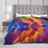 LUYIMAX Funny Fire Burning Rising Phoenix Bird Flannel Plush Throw