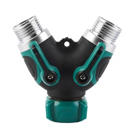 ZONADAH 2 Way Garden Hose Splitter Hose Y Splitter 3/4 inch Threaded Heavy Duty Garden Diverter Y Metal Hose Connector Faucet Adapter for Garden Farm Watering