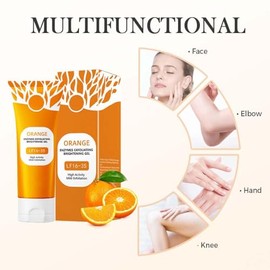 Gel Exfoliante de Naranja, Exfoliante Facial Hidratante de Limpieza Profunda, Exfolia Suavemente, Elimina los Puntos Negros para Todo Tipo de Pieles  