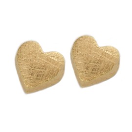 Mini Heart Stud Earrings, 925 Silver or 18 Carat Gold Plated, Beautiful Gift (Silver Gold-Plated)