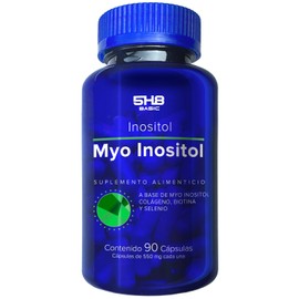 5H8 Myo Inositol con Colágeno, Biotina y Selenio 500 mg - Suplemento Alimenticio - 90 Cápsulas - Hecho en México - Apoyo Nutricional Diario