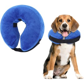 Kaket Inflatable Dog Collar, Protection Cover - Prevent Biting & Scratching (BLUE, XL)