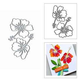 2PCS Petal Hibiscus Collage Plant Metal Die Cuts,Spring Flower Petal Cutting Dies Cut Stencils DIY Scrapbooking Decorative Embossing Paper Scrapbooking Card Making
