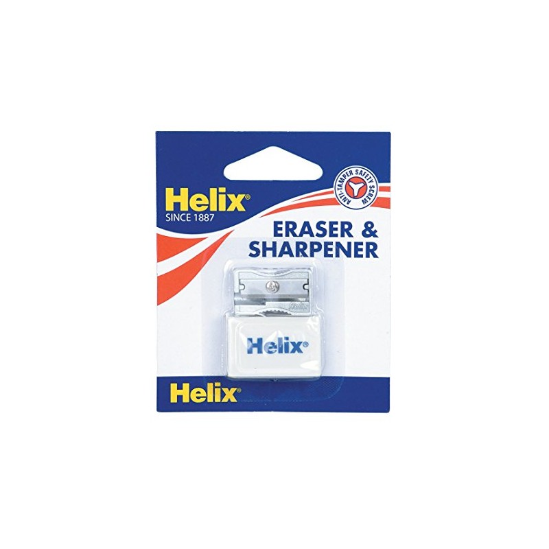 Helix Single Hole Sharpener and Eraser Set, Silver