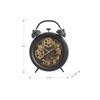ZJMTOCYU 12" Round Table Clock with Gear Mechanism, Vintage Design,