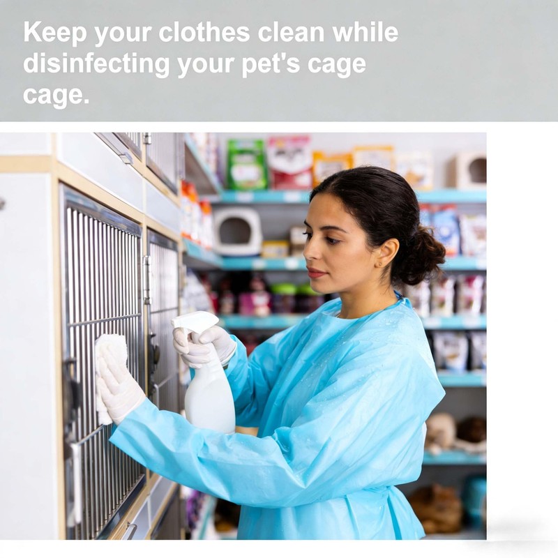 Fetizrin 10 Pack Disposable PPE Gowns Isolation Waterproof CPE Gowns