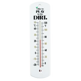 Greenhouse Thermometer - 240 mm Classic Garden Thermometer Gift For Outdoor Use In Garden Greenhouse Shed Allotment Ideal Gardening Gifts With Play In The Dirt Design