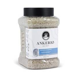 Ankerio Gray Sea Salt - 5 LB Jar, For Home Use or Food Service, Comfortable Grip Handle, Premium Pure and Natural Gray Sea Salt, Kosher Certified (Coarse Grain)