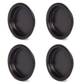 HOMOTEK 4 Pack Closet Door Finger Pull 1-3/4”, Easy Snap in Installation, Black,Fits a 3/8” Depth x 1-3/4" Diameter Opening Hole