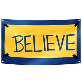 OEIDABXU Believe Flag 3x5FT Inspirational Motivational Flag Banner For Guys Boys Man Cave Frat Bedroom Living Room College Dorm Room Decor