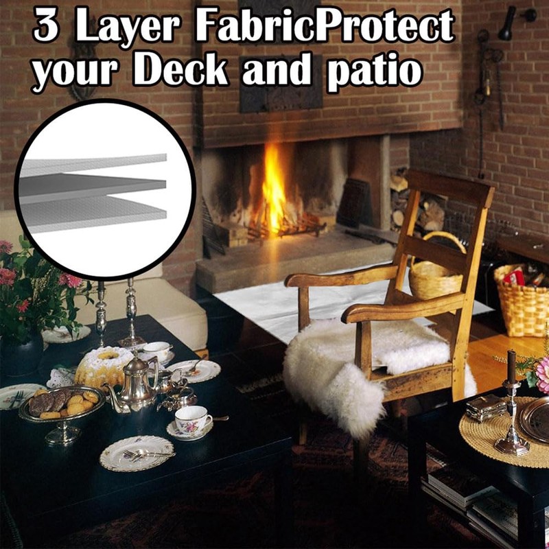 SagaSave 150x100cm Under Grill Mat, 3 Layers Barbecue Fire Pit