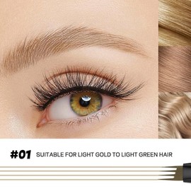 Eyebrow Pencil Set,2Pcs Waterproof Microblading Brow Pens with 4 Tip Precision for Effortless Hair-Like Brows - Long Lasting, Non-Drying, Easy to Use, Suitable for All Skin Tones (01 Light Brown)