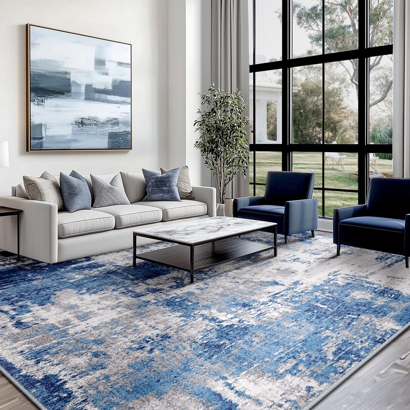 RELEANY Washable Area Rugs 5'x7' Non-Slip Modern Abstract Soft for