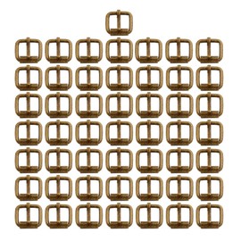 BIKICOCO Hebilla de rodillo, hebillas de barra rodante de tacón de 5/8 pulgadas para bolsas de correas de piel, Bronce X 50pcs, Pequeño