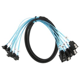 6Gbps SATA III Data Cable 7 Pin Female Straight to Straight Angled Female Data Cable with Locking for SSD (0.5m/1.6ft)