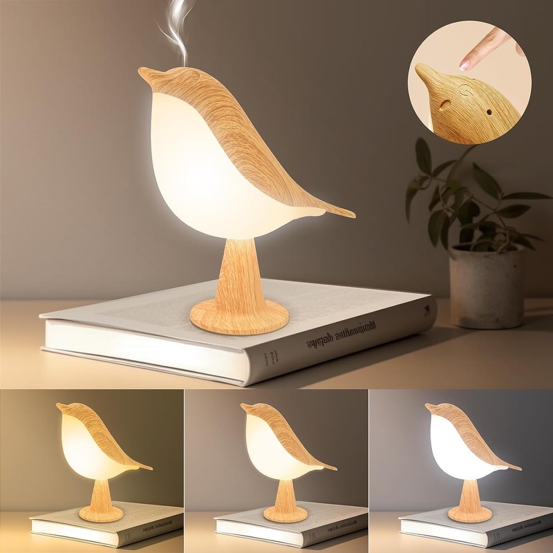 Deogos 2 Cute Bird Table Lamps Combo,Rechargeable Cordless Lamp with