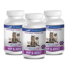 Pet Supplements Joint Treats for Cats - CAT Hip and Joint Health - Advanced Support CAT Formula - Healthy Chewy Treat - cat Immune System Support - 3 Bottle (360 Chews)