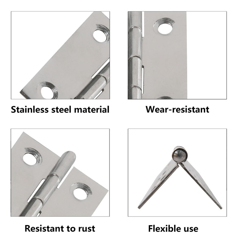 PDETVEO 20PCS 1 Inch Folding Butt Hinges, Stainless Steel Cabinet