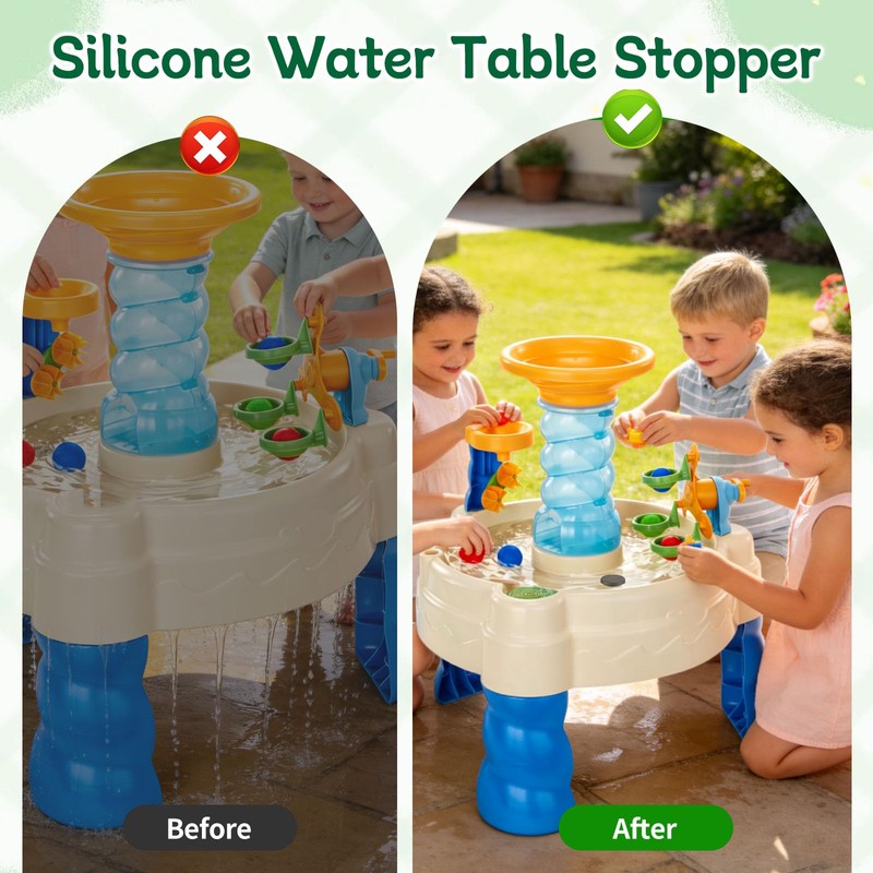 3Pcs Water Table Plug Compatible with Little Tikes, Leak-Proof Seal