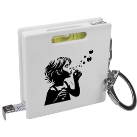 Azeeda 'Blowing Bubbles' Keyring Tape Measure/Spirit Level Tool (KM00038448)