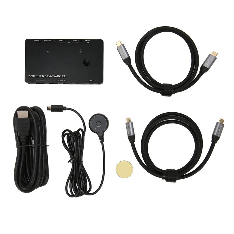 Type C KVM Switch 2 In 1 Out 10Gbps 3840x2160