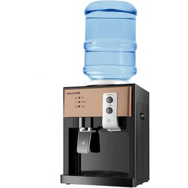 Mini Water Cooler Dispenser Countertop Top Loading Water Dispenser for 1 to 5 Gallon Bottles, Cold/Hot Water Dispenser of 3 Temperature Settings Hot Water, Normal Ice Water (46-59℉)