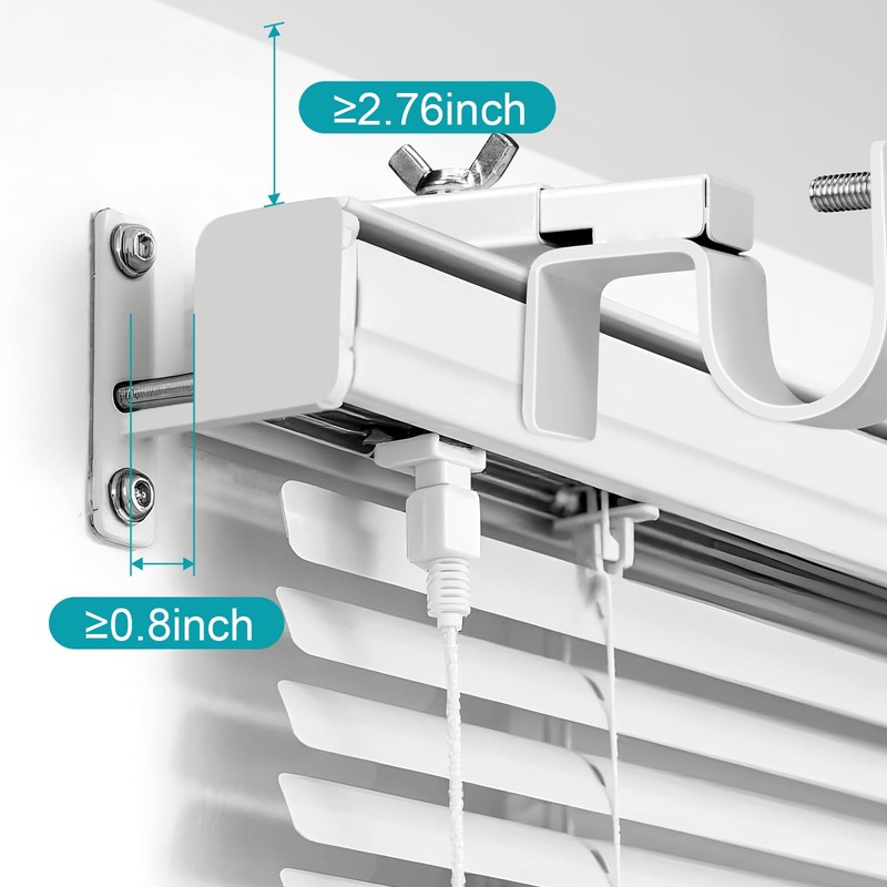 4 Pack Adjustable Curtain Rod Bracket Attachment for Outside Mounted