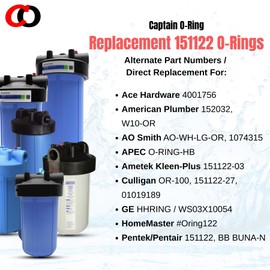 Captain O-Ring - Replacement 151122 O-Rings Compatible with Pentair Pentek Big Blue Water Filters OEM Size ORing Buna-N (3 Pack)