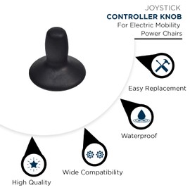AlveyTech Joystick Controller Knob fits PG Drives GC, VSI, VR2, Remote Plus - For Electric Mobility Power Chairs & Wheelchair Joysticks, Jazzy Chair Wheelchairs, Universal Accessories Parts, no Gaiter