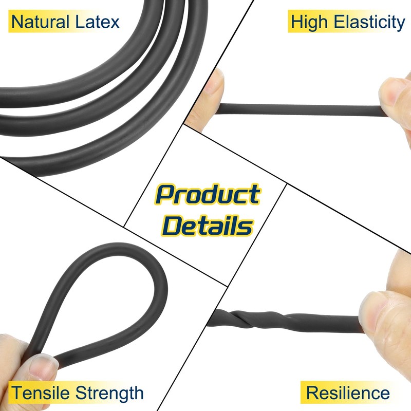 PATIKIL 26 Ft(8M) Black Rubber Tubing, 1/16"(2mm) ID x 3/16"(5mm)